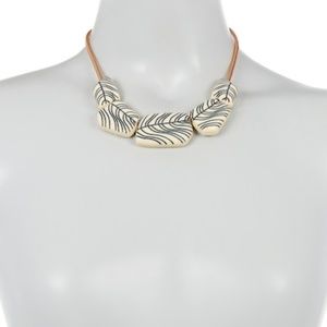 Vince Camuto Sliding Embossed Frontal Necklace
